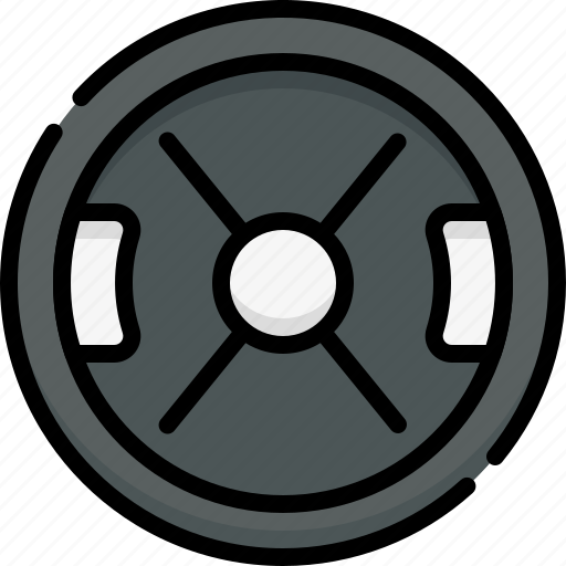 Gym, fitness, exercise, workout, weight plate, bumper plate, equipment icon - Download on Iconfinder