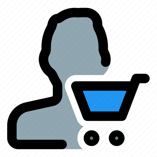 Cart, single man, trolley, buy icon - Download on Iconfinder