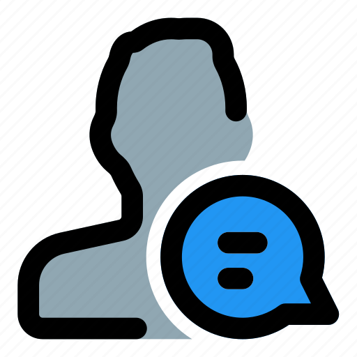 Chat, bubble, single man, message icon - Download on Iconfinder