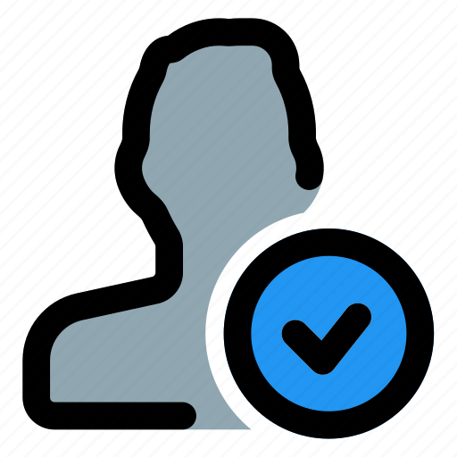 Check, single man, approved, done icon - Download on Iconfinder