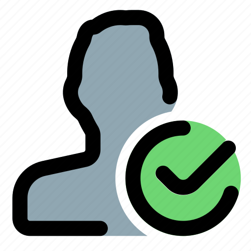Check, single man, approved, tick, mark icon - Download on Iconfinder