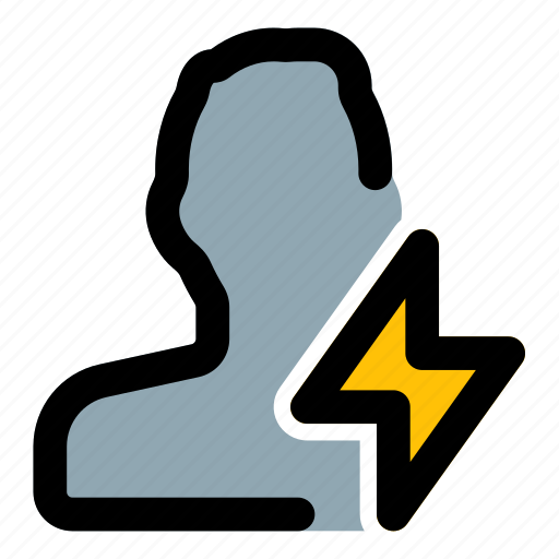 Flash, single man, thunder bolt, electricity icon - Download on Iconfinder