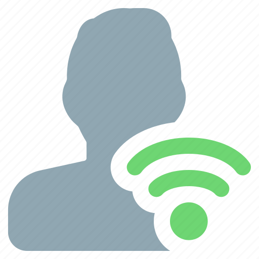 Wifi, signal, wireless, single man icon - Download on Iconfinder
