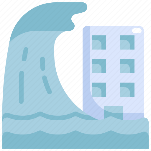 Building, city, climate change, disaster, flood, natural disaster, nature icon - Download on Iconfinder