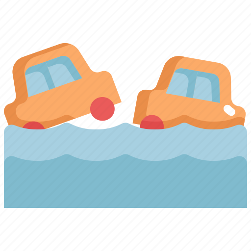 Car, climate change, disaster, flood, flooded, natural disaster, nature icon - Download on Iconfinder