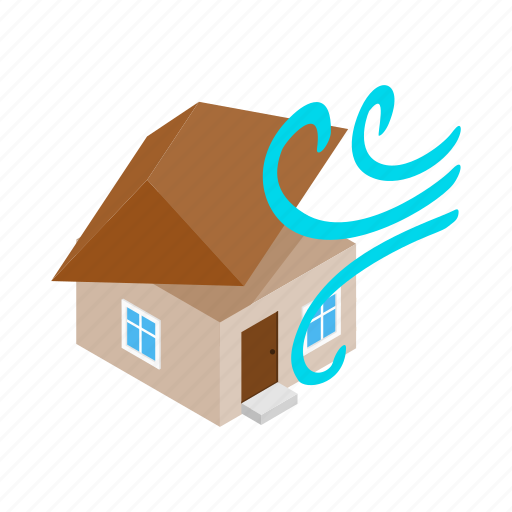 Building, destruction, house, hurricane, isometric, storm, wind icon - Download on Iconfinder