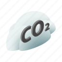 carbon, chemistry, cloud, co2, dioxide, gas, isometric