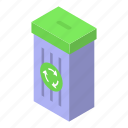 recycle, bin, isometric 