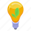 bulb, leaf, isometric 