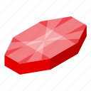 red, gem, isometric 