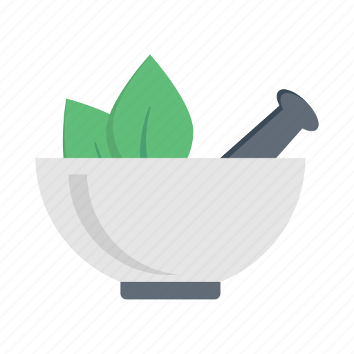 Bowl, pestle, mortar, green, leaf icon - Download on Iconfinder