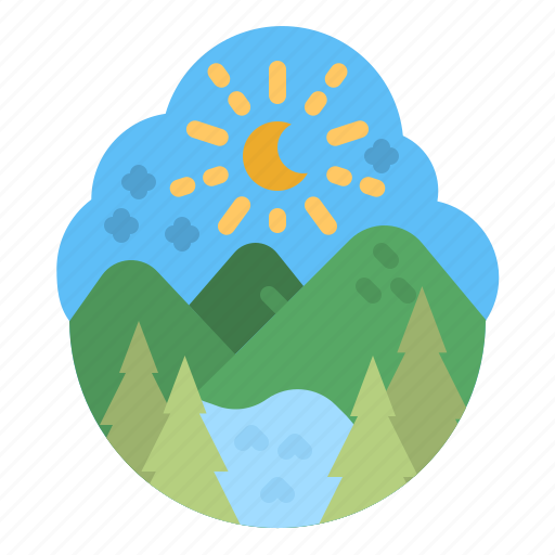 Hills, mountain, nature, trees, sunny icon - Download on Iconfinder