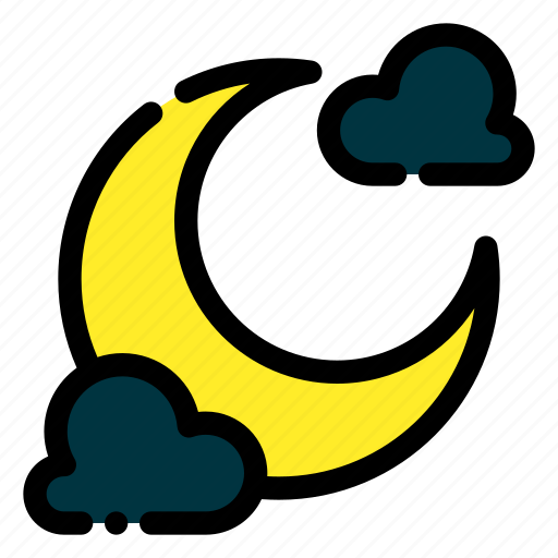 Moon, crescent, night, sky, cloud icon - Download on Iconfinder