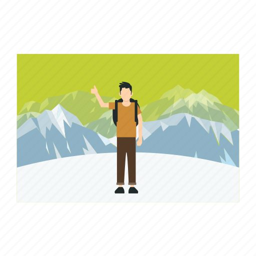 Snow, mountains, male, tourist, done icon - Download on Iconfinder