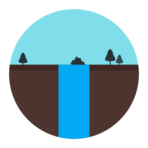 Land, nature, rock, tree, water icon - Free download