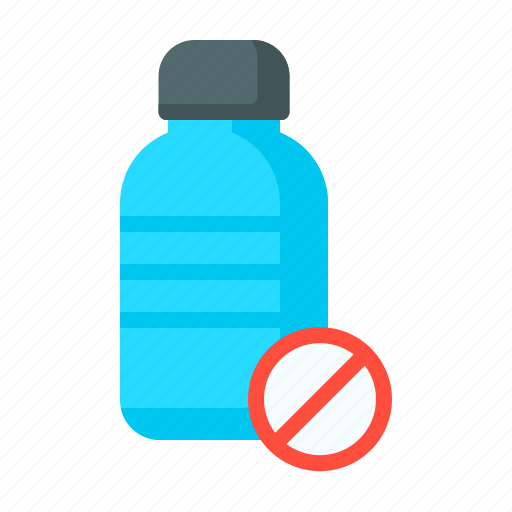 No plastic, plastic, recycle, ban, prohibition, no drink, no drinking icon - Download on Iconfinder