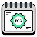 eco calendar, schedule, daybook, datebook, almanac