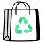 shopping bag recycling, tote recycling, bag reprocess, bag renewable, jute recycling 