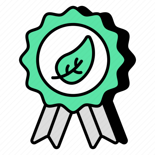 Eco badge, eco ribbon, ribbon badge, ecology badge, quality badge icon - Download on Iconfinder