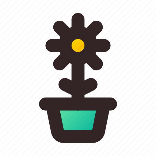 Flower, plant, leaf, tree, pot icon - Download on Iconfinder
