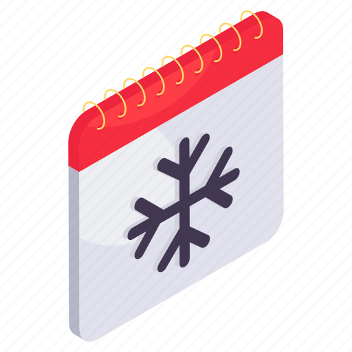 Winter calendar, schedule, daybook, datebook, almanac icon - Download on Iconfinder