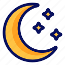 moon, night, crescent moon, stars