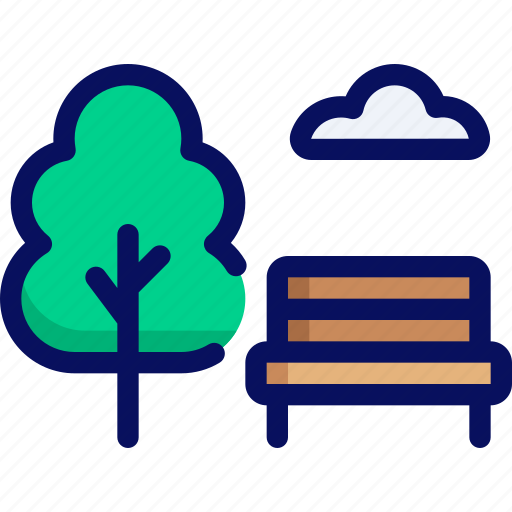 Park, city park, bench, tree icon - Download on Iconfinder