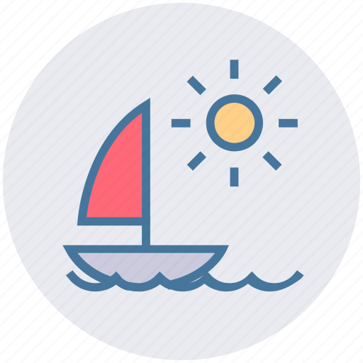 Boat, motorboat, nature, sea, summer, sun, water icon - Download on Iconfinder