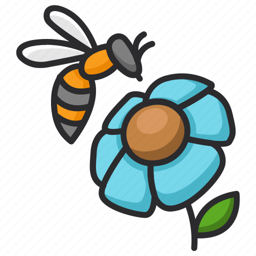 Bee, honey, honey bee, insect, flower, nature, floral icon - Download on Iconfinder