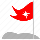 flag, mountain, point, red, tourism, way