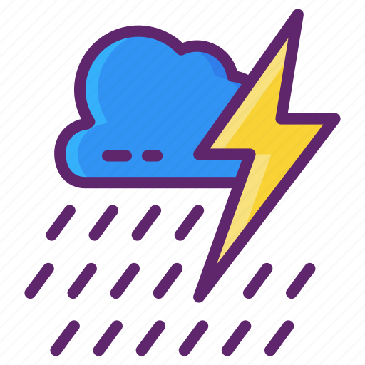 Storm, rainy, thunder, weather icon - Download on Iconfinder