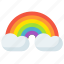 bow, clouds, equality, gay, pride, rain, rainbow 