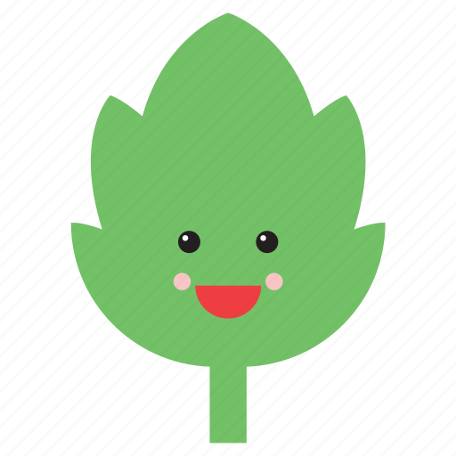 Emoji, emoticon, face, green, leaf, nature, smiley icon - Download on Iconfinder