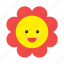 daisy, emoji, emoticon, face, flower, nature, smiley 