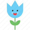 emoji, emoticon, face, flower, nature, smiley, tulip