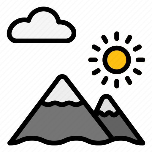 Sunrise, sunset, sun, cloud, mountain icon - Download on Iconfinder