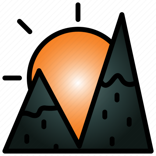 Mountains, freedom, nature, outdoor, sunset, travel, landscape icon - Download on Iconfinder