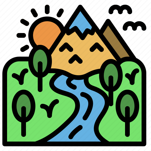 Nature, river, water, lake, forest icon - Download on Iconfinder