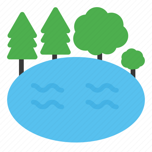 Lake, water, tree, forest icon - Download on Iconfinder