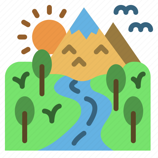 Nature, river, water, lake, forest icon - Download on Iconfinder
