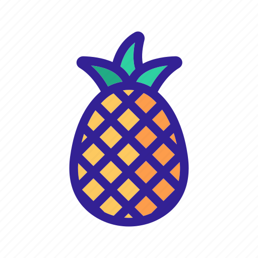 Contour, fruit, leaf, pineapple icon - Download on Iconfinder
