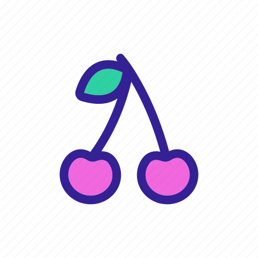 Cherry, contour, fruit, silhouette icon - Download on Iconfinder