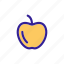 apple, contour, fruit, linear 