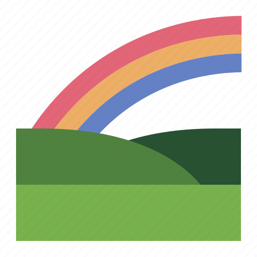 Rainbow, hill, nature, landscape, scene, scenery icon - Download on Iconfinder