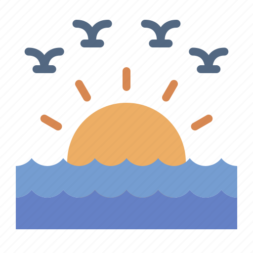 Sunset, sun, ocean, sea, nature, landscape, scene icon - Download on Iconfinder