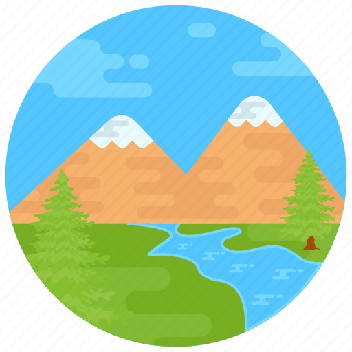 Landscape, hill station, scenery, hilly place, lake icon - Download on Iconfinder