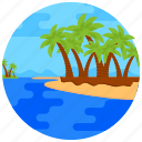 island, beach landscape, tropical place, river, sea side