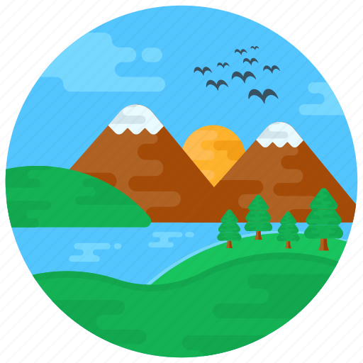 Lake, scenery, hills, hill station, nature icon - Download on Iconfinder