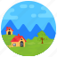 farmhouses, huts, nature, landscape, scenery 