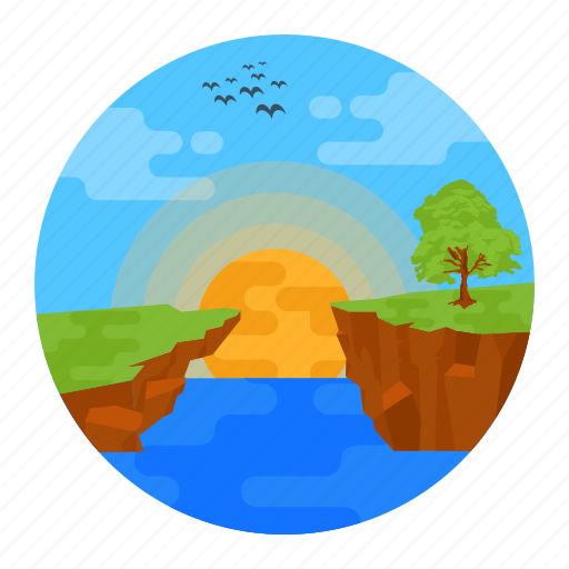 Sunrise, sunset, river, seascape, landscape icon - Download on Iconfinder